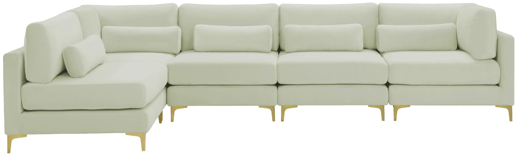 Julia 142" 5-Piece Velvet Modular Sectional