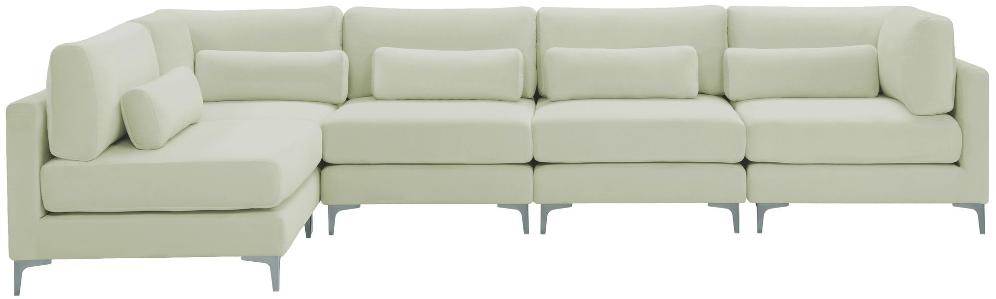 Julia 142" 5-Piece Velvet Modular Sectional