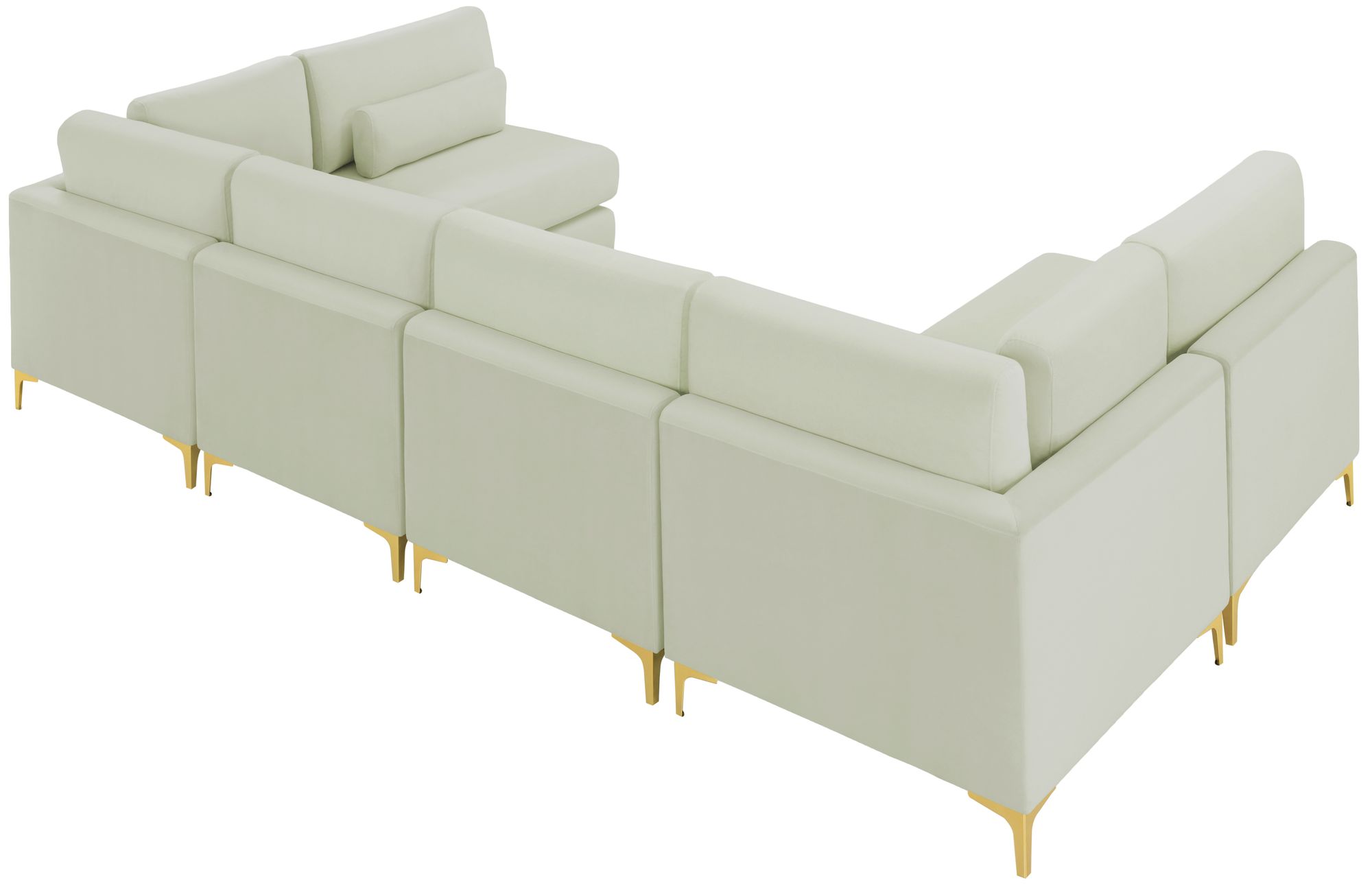 Julia 142" 6-Piece Velvet Modular U-Shape Sectional