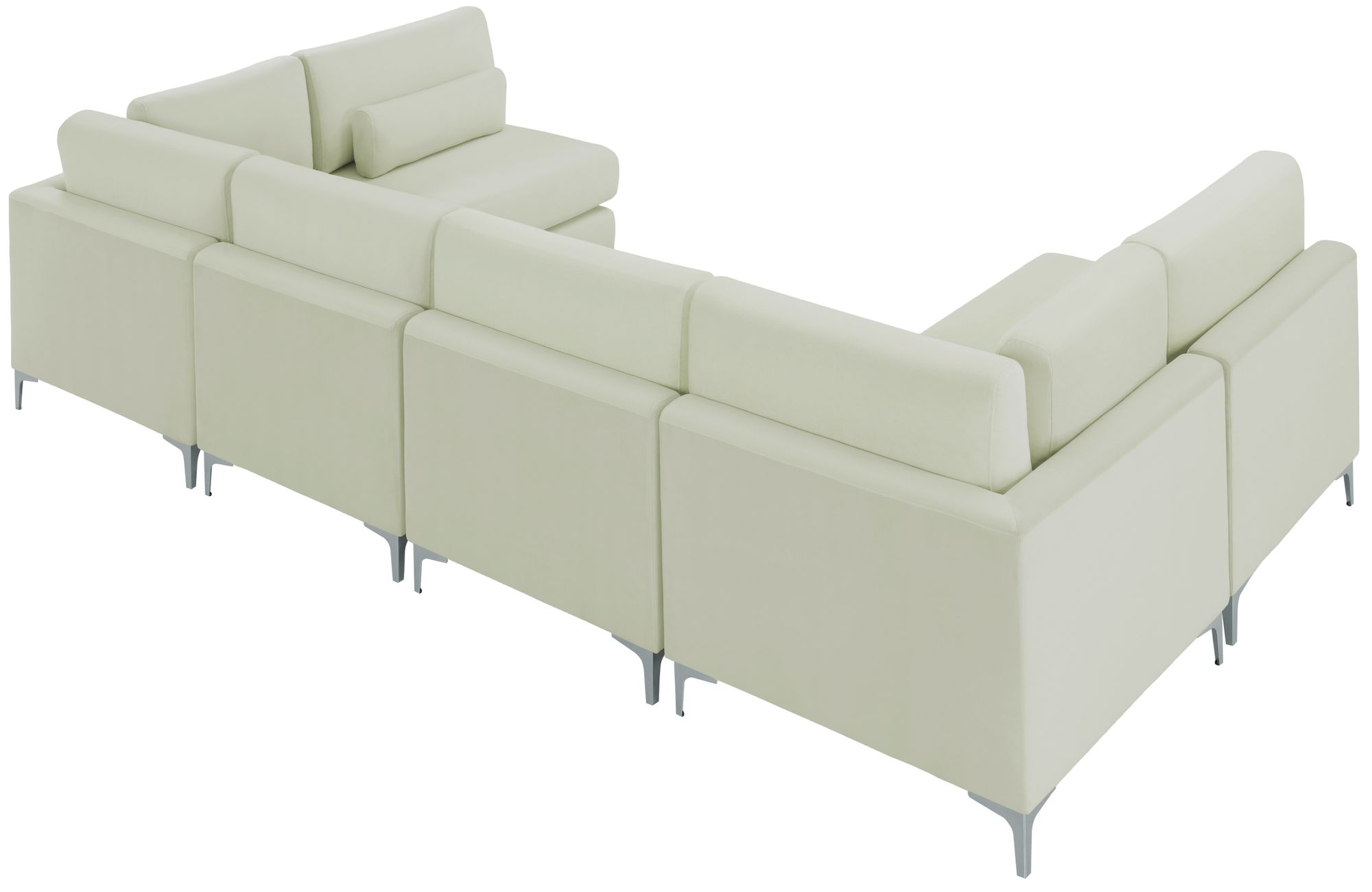 Julia 142" 6-Piece Velvet Modular U-Shape Sectional