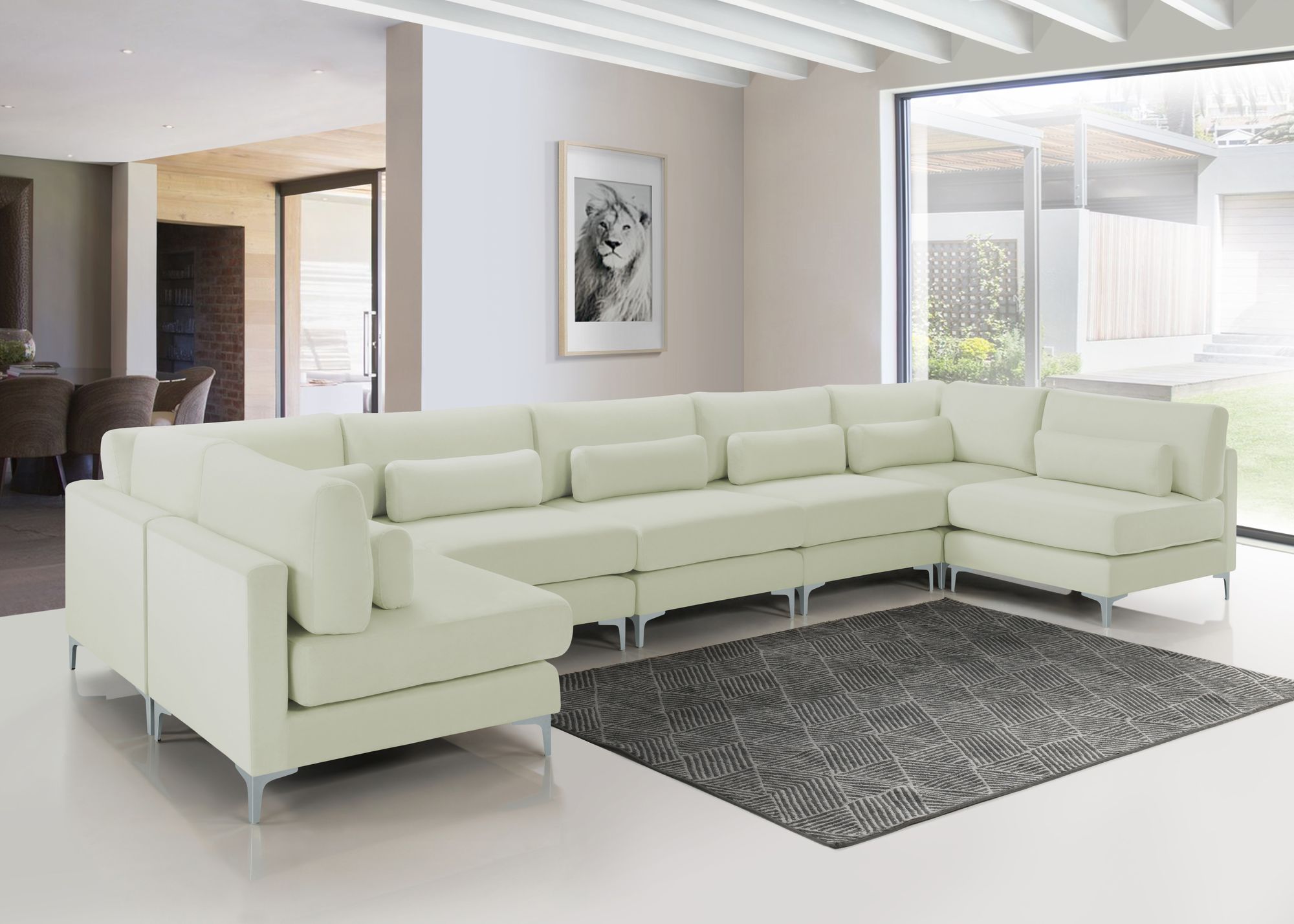 Julia 175.5" 7-Piece Velvet Modular Sectional