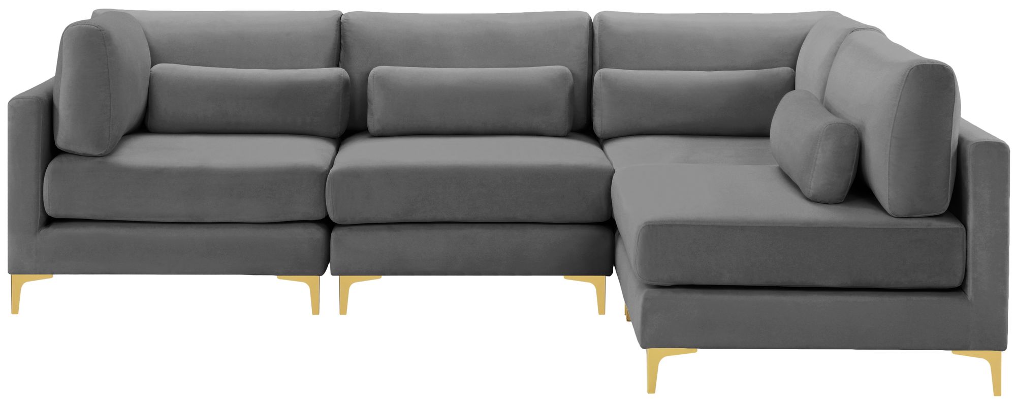 Julia 108.5" 4-Piece Velvet Modular Corner Sectional