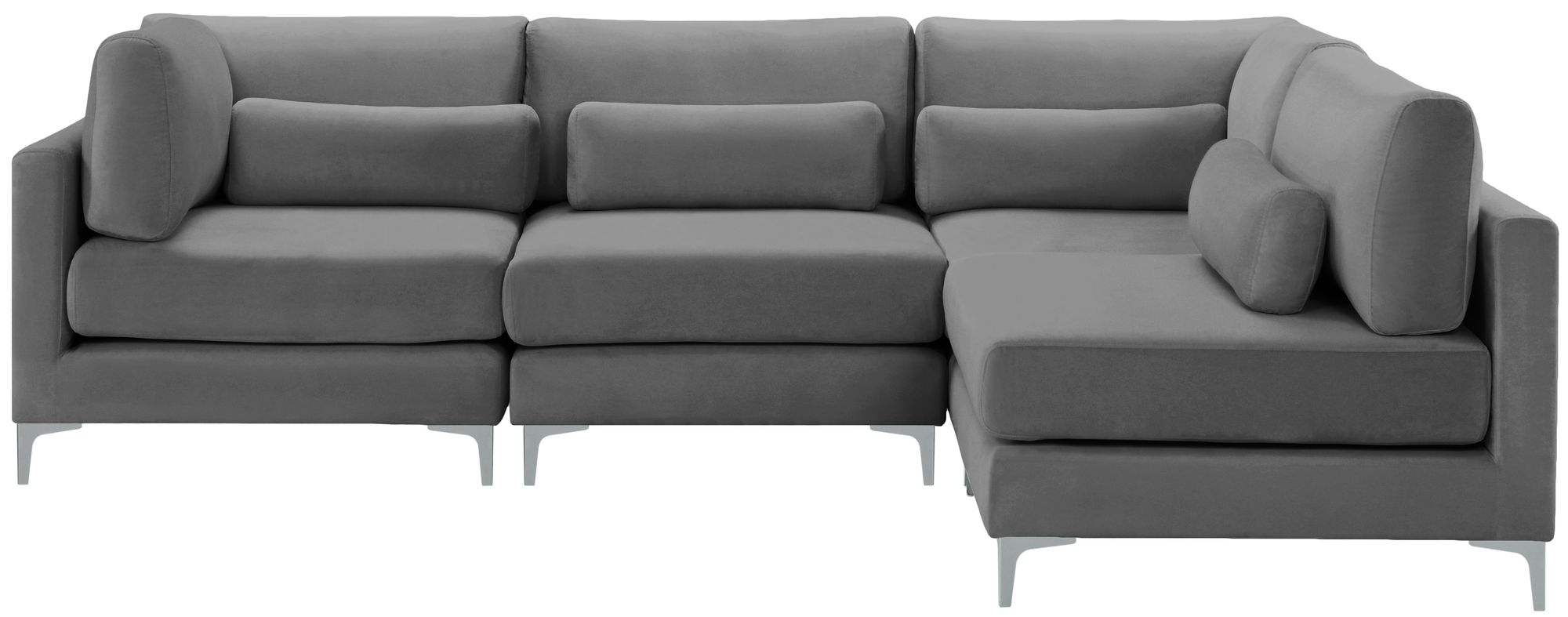 Julia 108.5" 4-Piece Velvet Modular Corner Sectional
