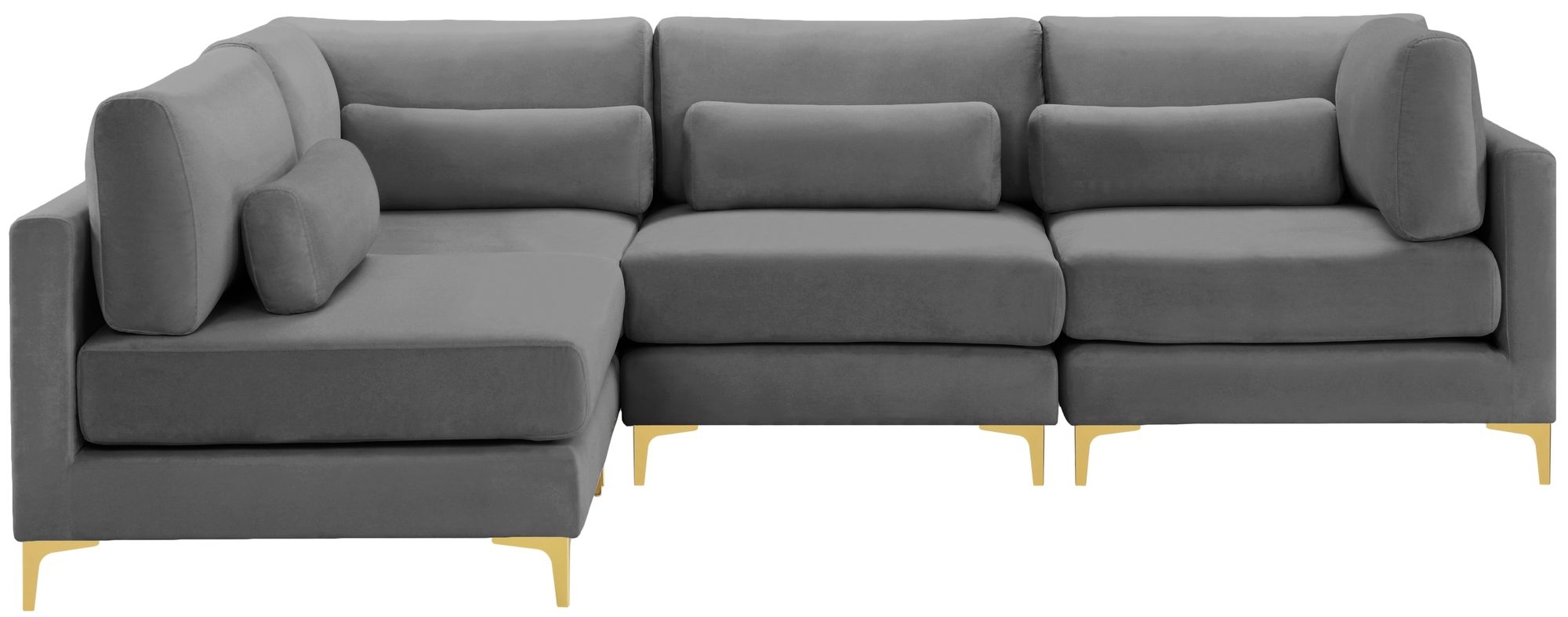 Julia 108.5" 4-Piece Velvet Modular Corner Sectional