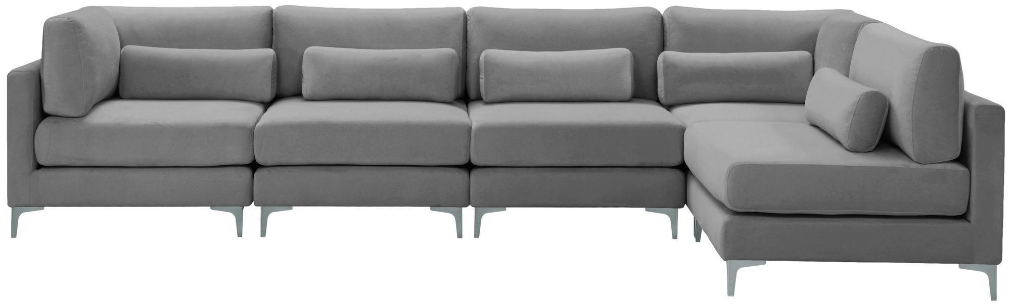 Julia 142" 5-Piece Velvet Modular Sectional