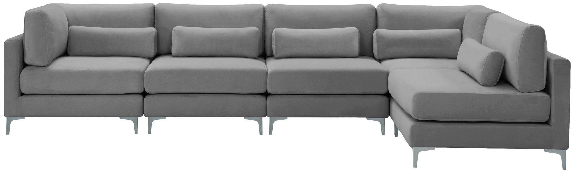 Julia 142" 5-Piece Velvet Modular Sectional