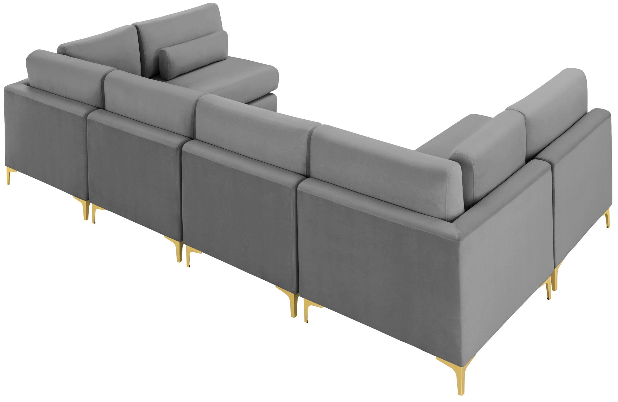 Julia 142" 6-Piece Velvet Modular U-Shape Sectional