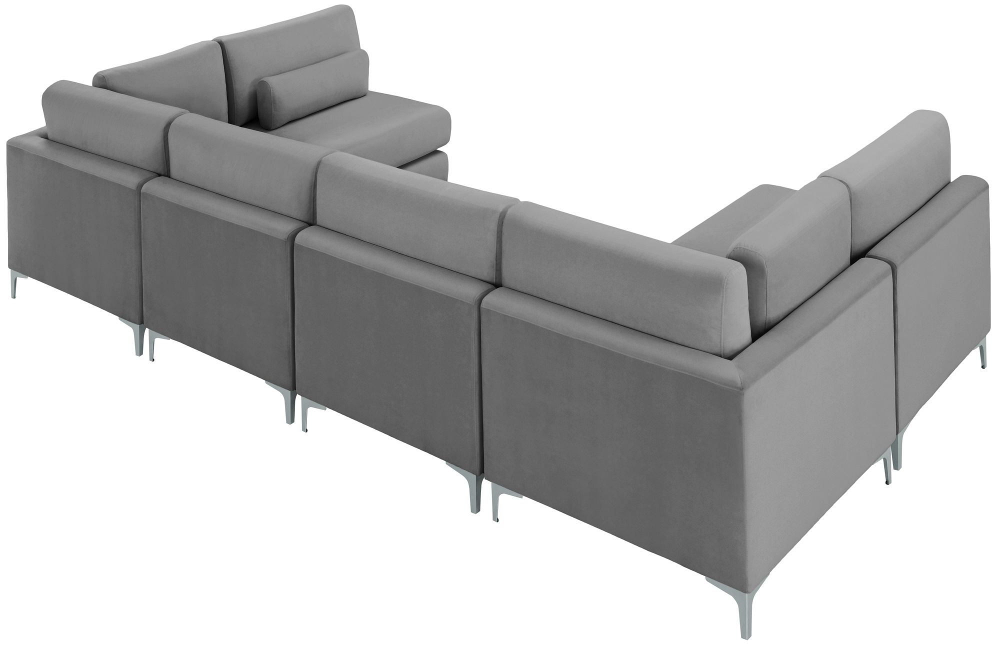 Julia 142" 6-Piece Velvet Modular U-Shape Sectional