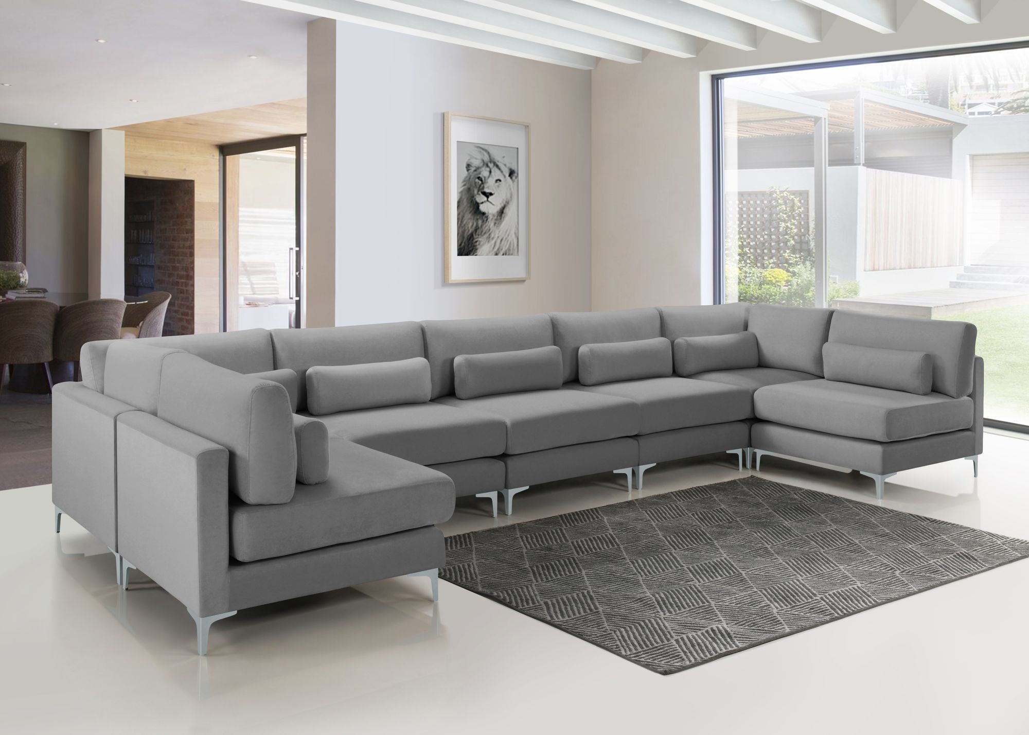Julia 175.5" 7-Piece Velvet Modular Sectional