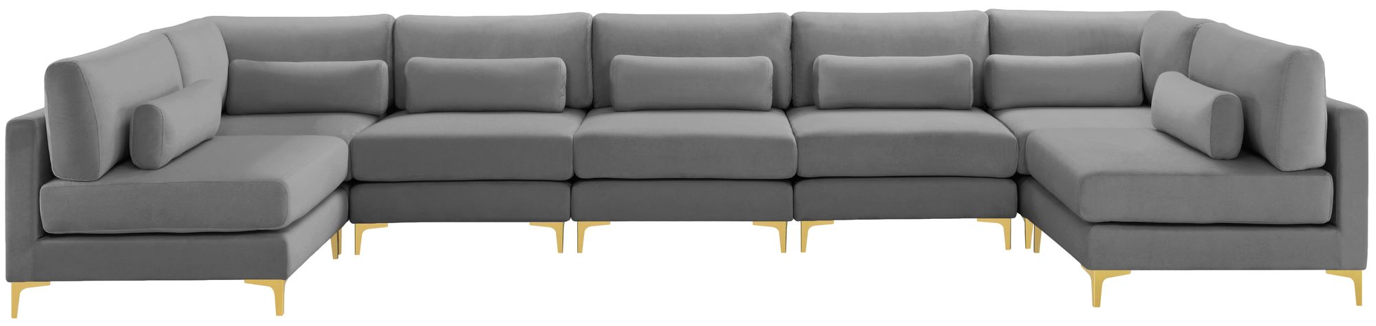 Julia 175.5" 7-Piece Velvet Modular Sectional