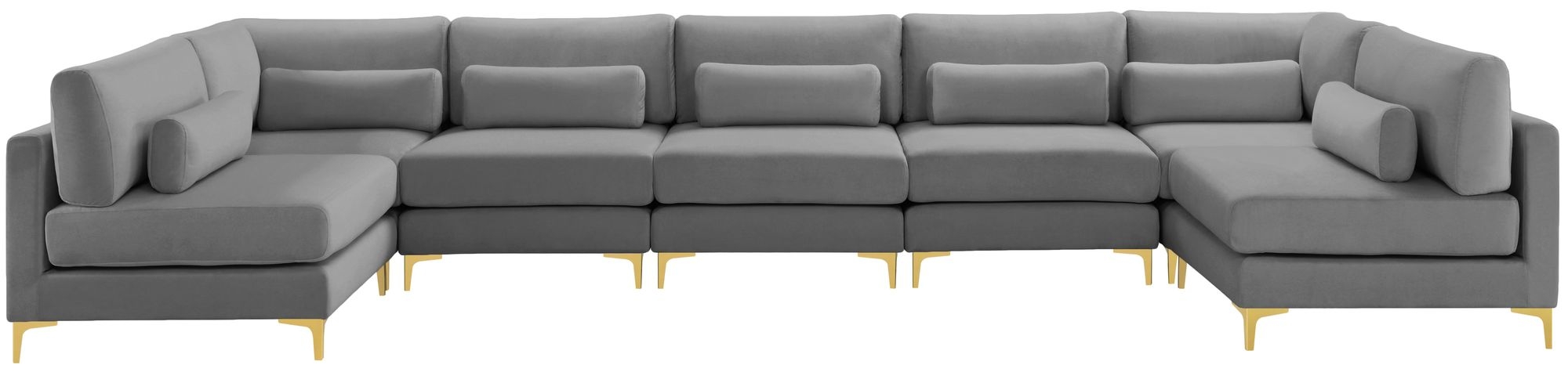 Julia 175.5" 7-Piece Velvet Modular Sectional
