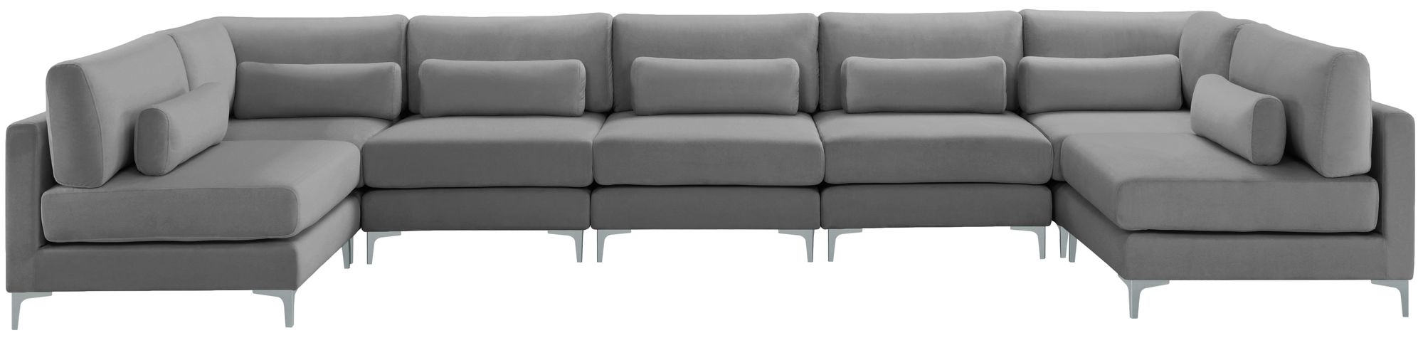 Julia 175.5" 7-Piece Velvet Modular Sectional