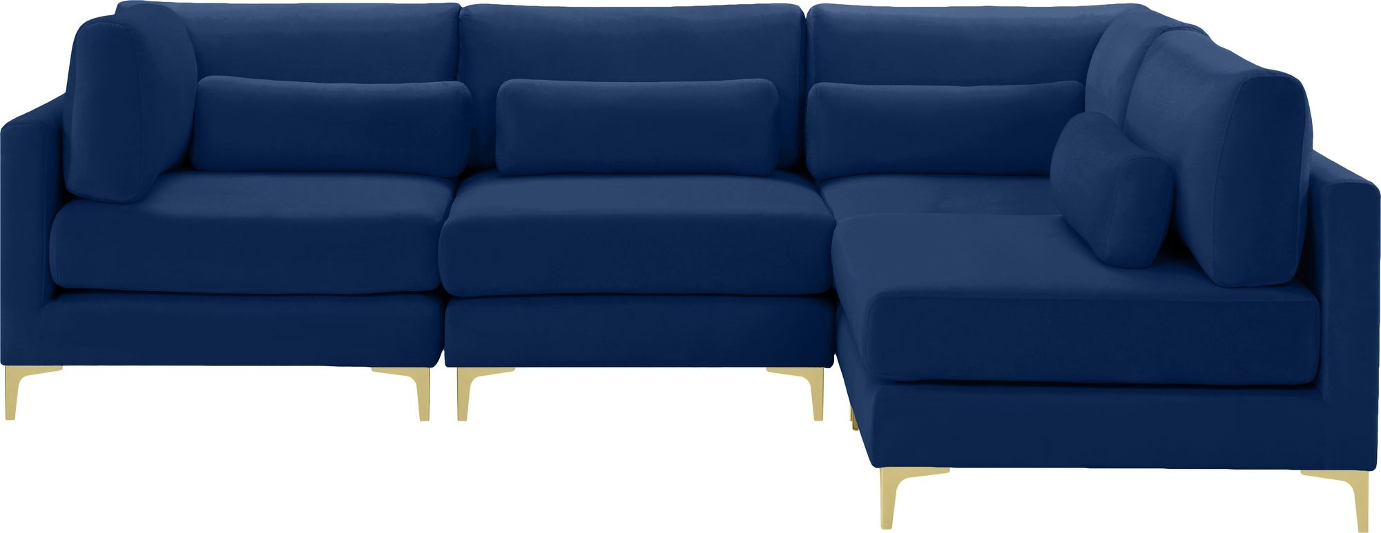Julia 108.5" 4-Piece Velvet Modular Corner Sectional