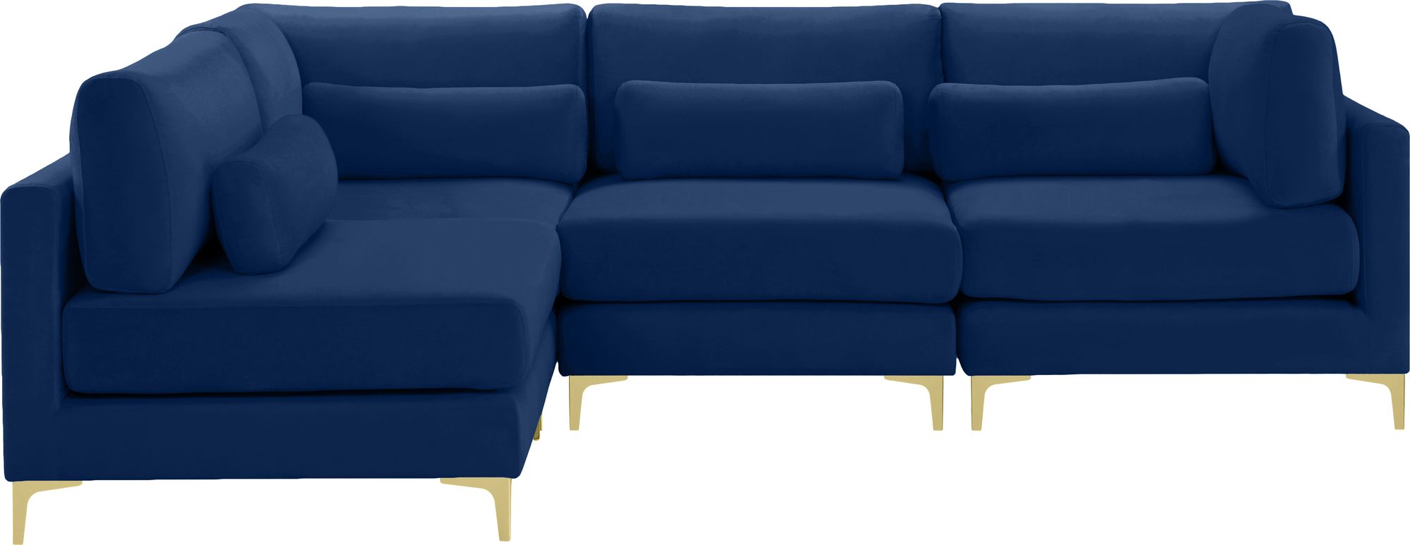 Julia 108.5" 4-Piece Velvet Modular Corner Sectional