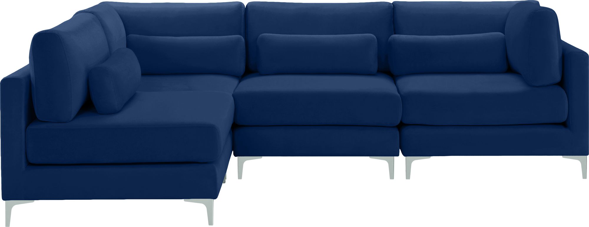 Julia 108.5" 4-Piece Velvet Modular Corner Sectional