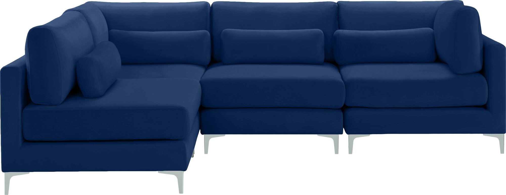 Julia 108.5" 4-Piece Velvet Modular Corner Sectional