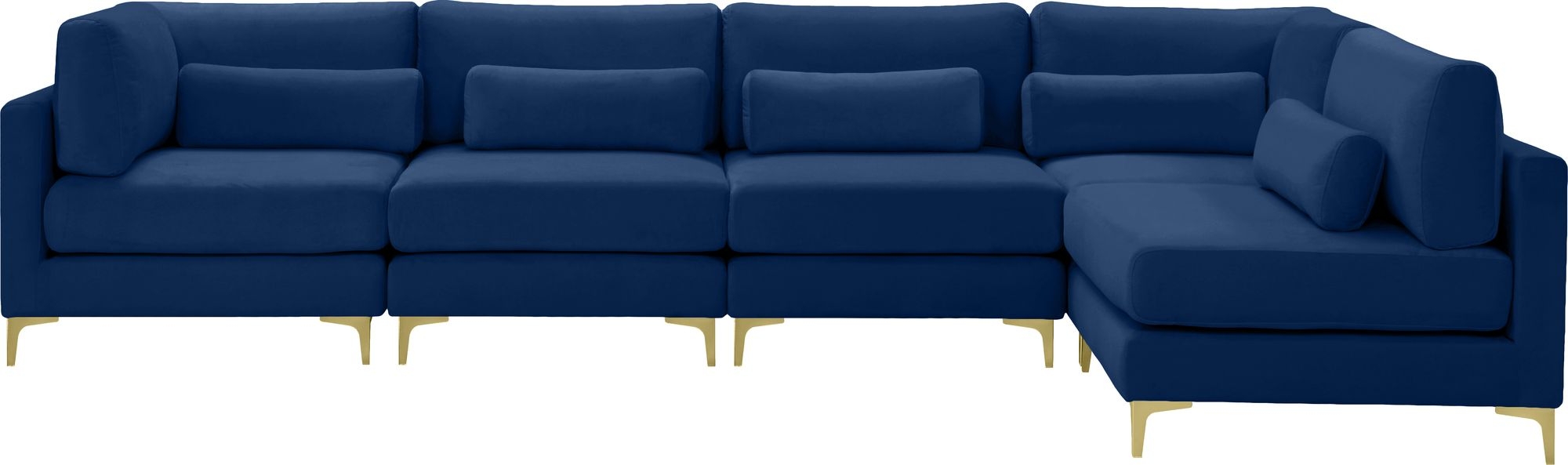 Julia 142" 5-Piece Velvet Modular Sectional