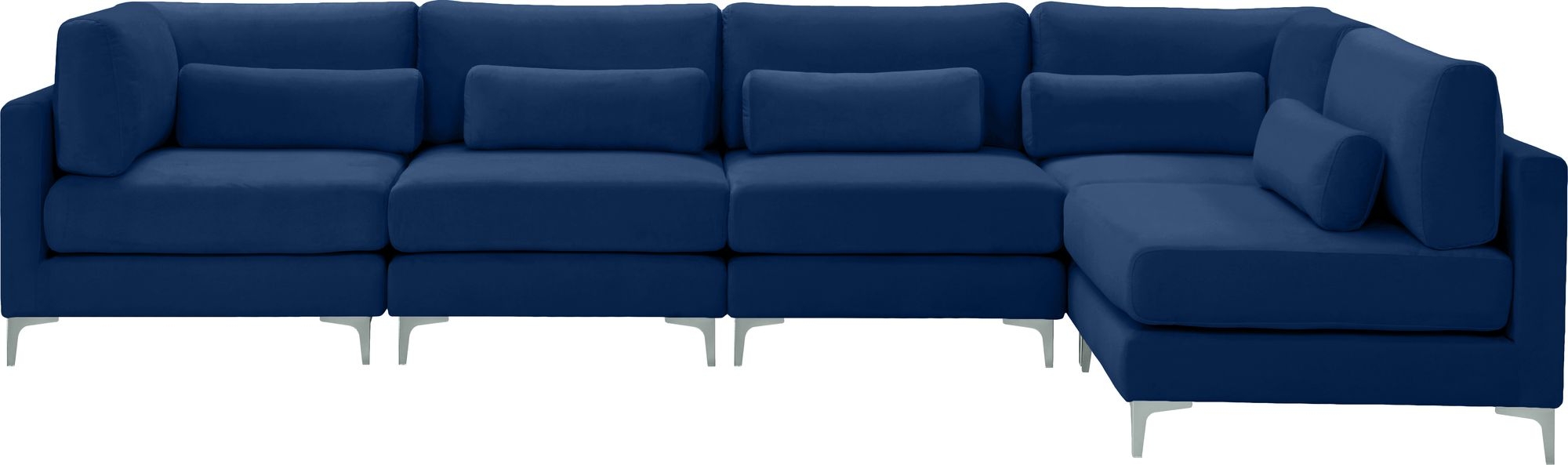 Julia 142" 5-Piece Velvet Modular Sectional