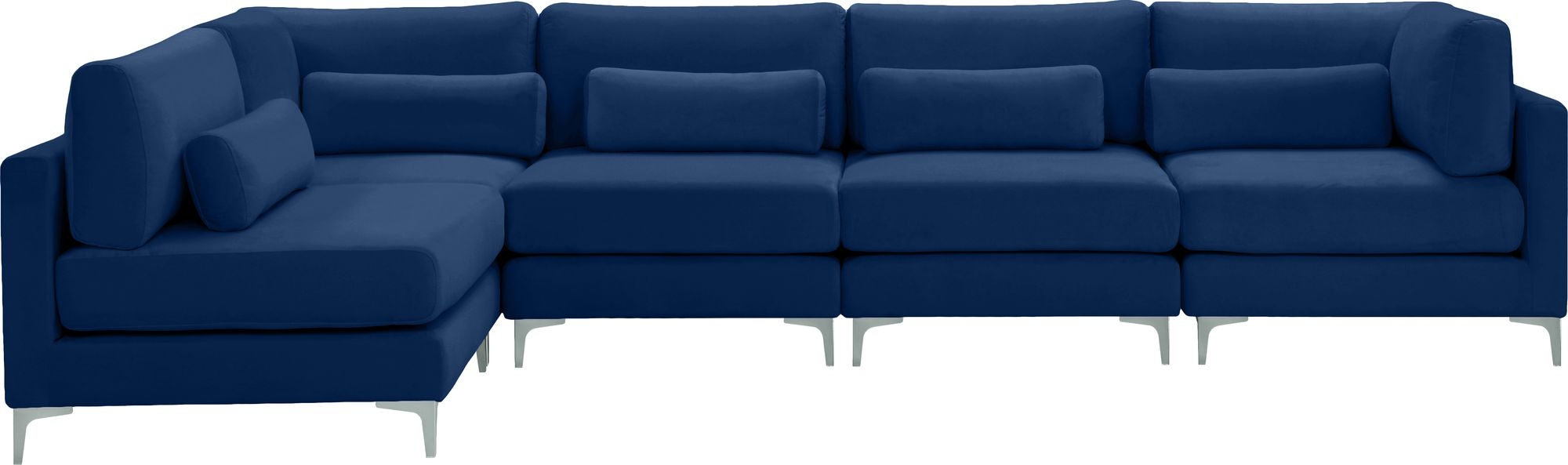 Julia 142" 5-Piece Velvet Modular Sectional