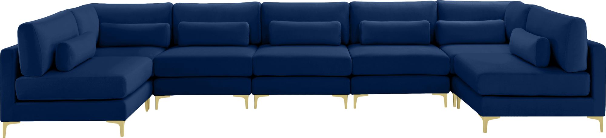 Julia 175.5" 7-Piece Velvet Modular Sectional