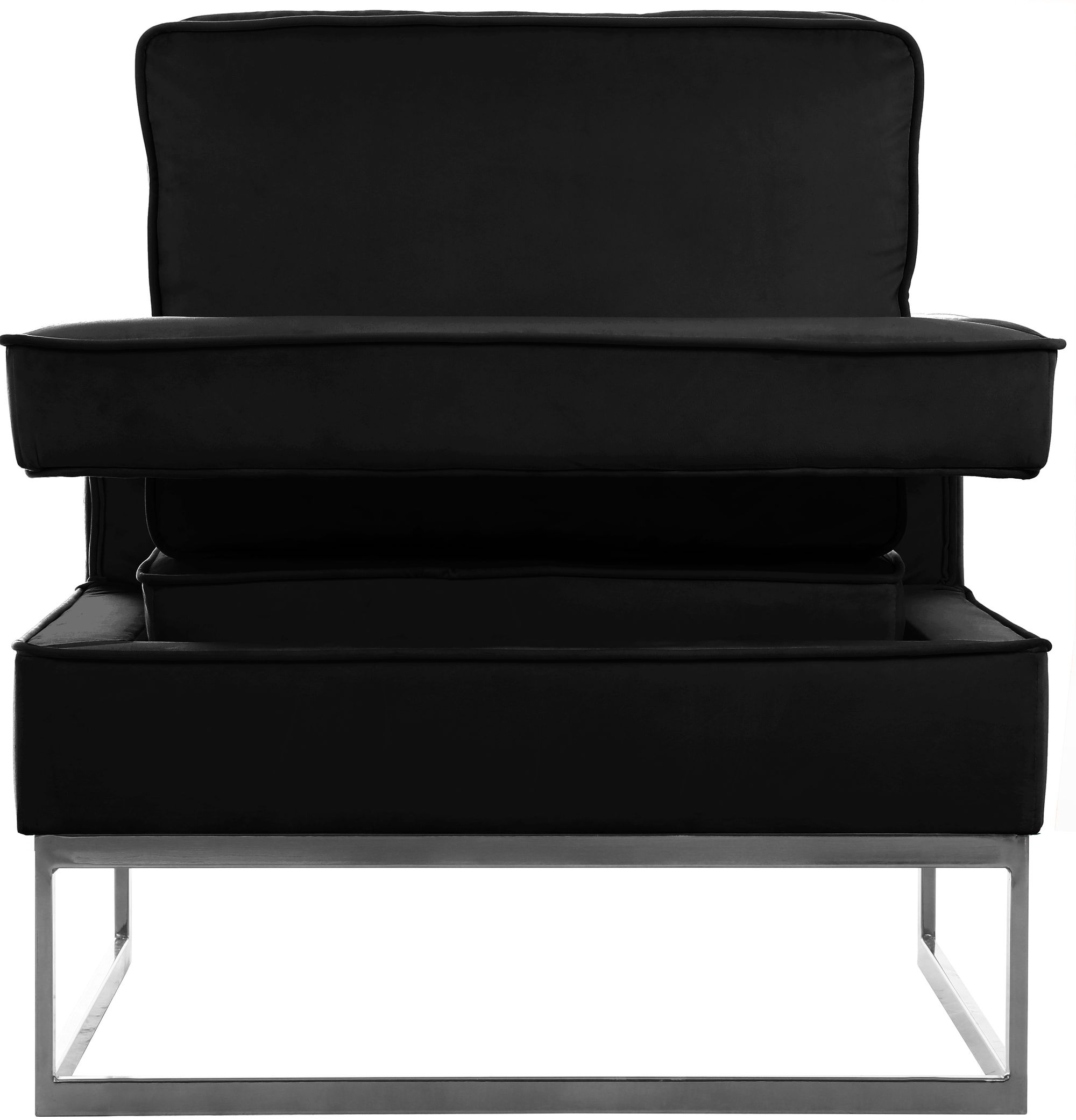 Noah Velvet Accent Chair with Chrome Iron Base