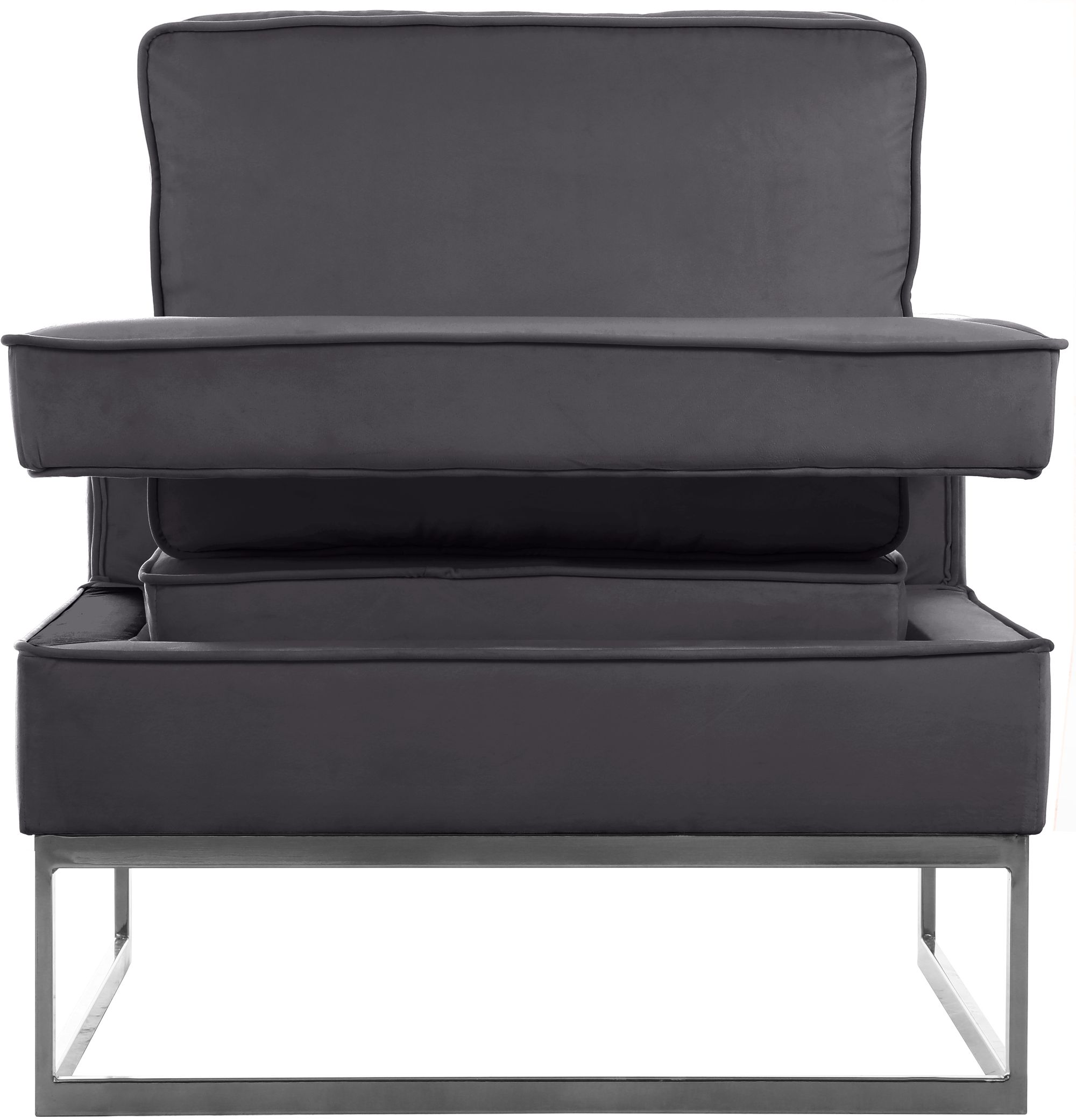 Noah Velvet Accent Chair with Chrome Iron Base