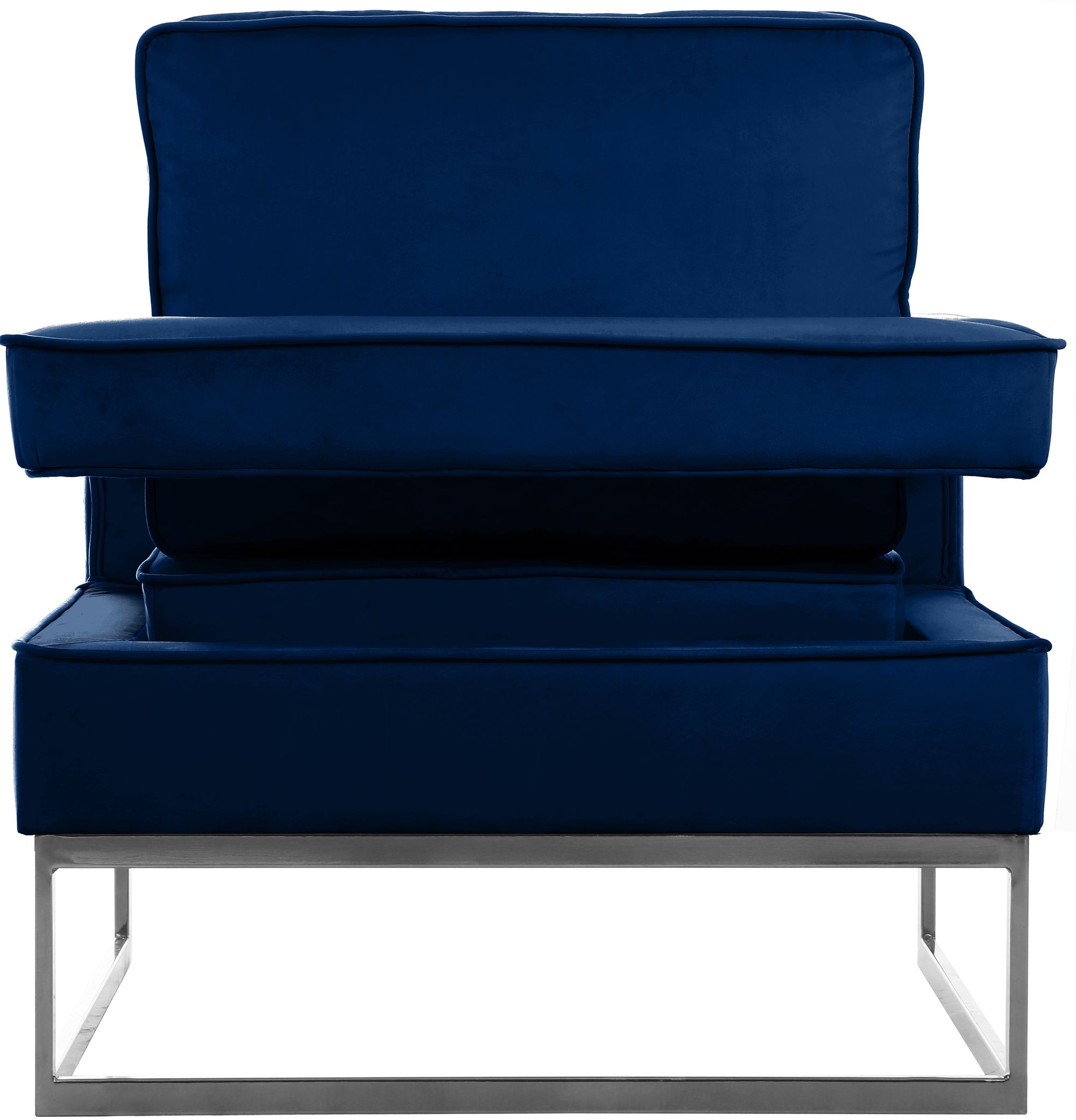 Noah Velvet Accent Chair with Chrome Iron Base