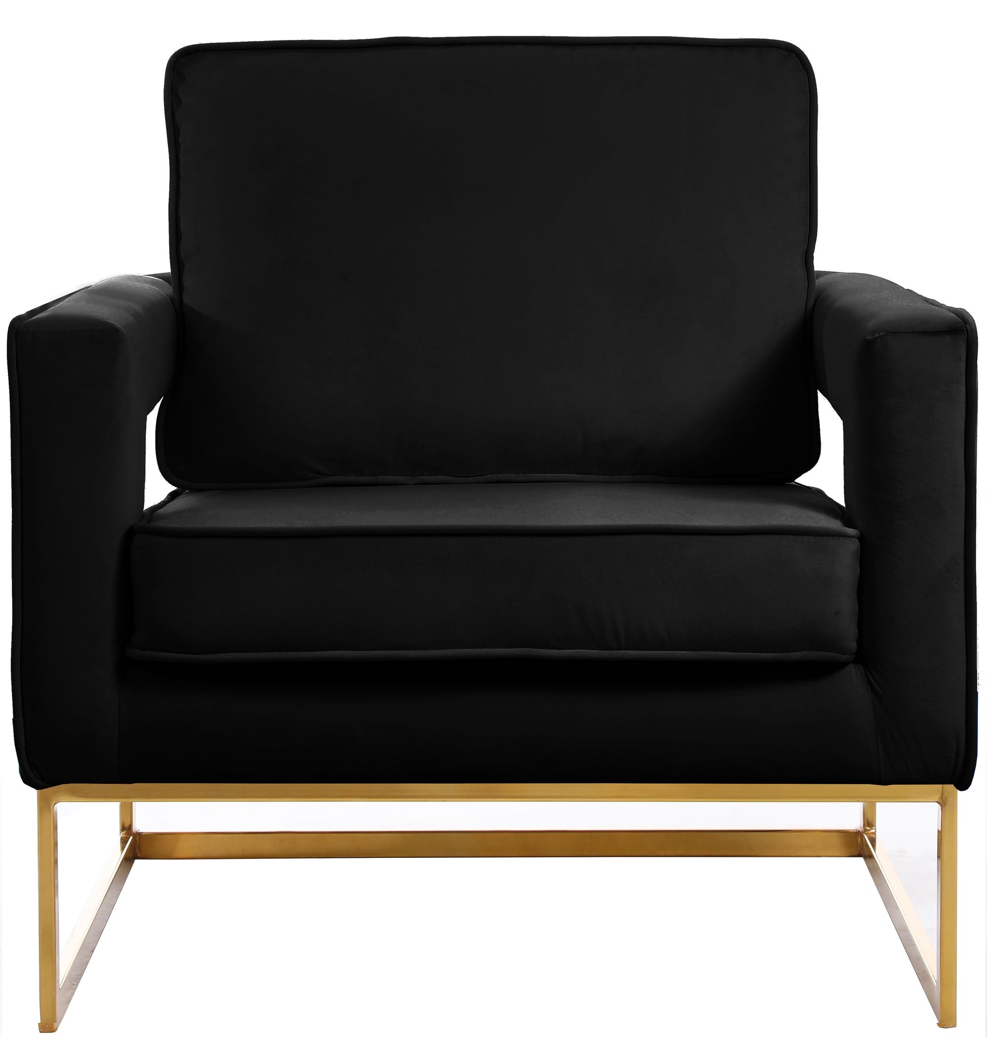 Noah Velvet Accent Chair with Gold Stainless Steel Base