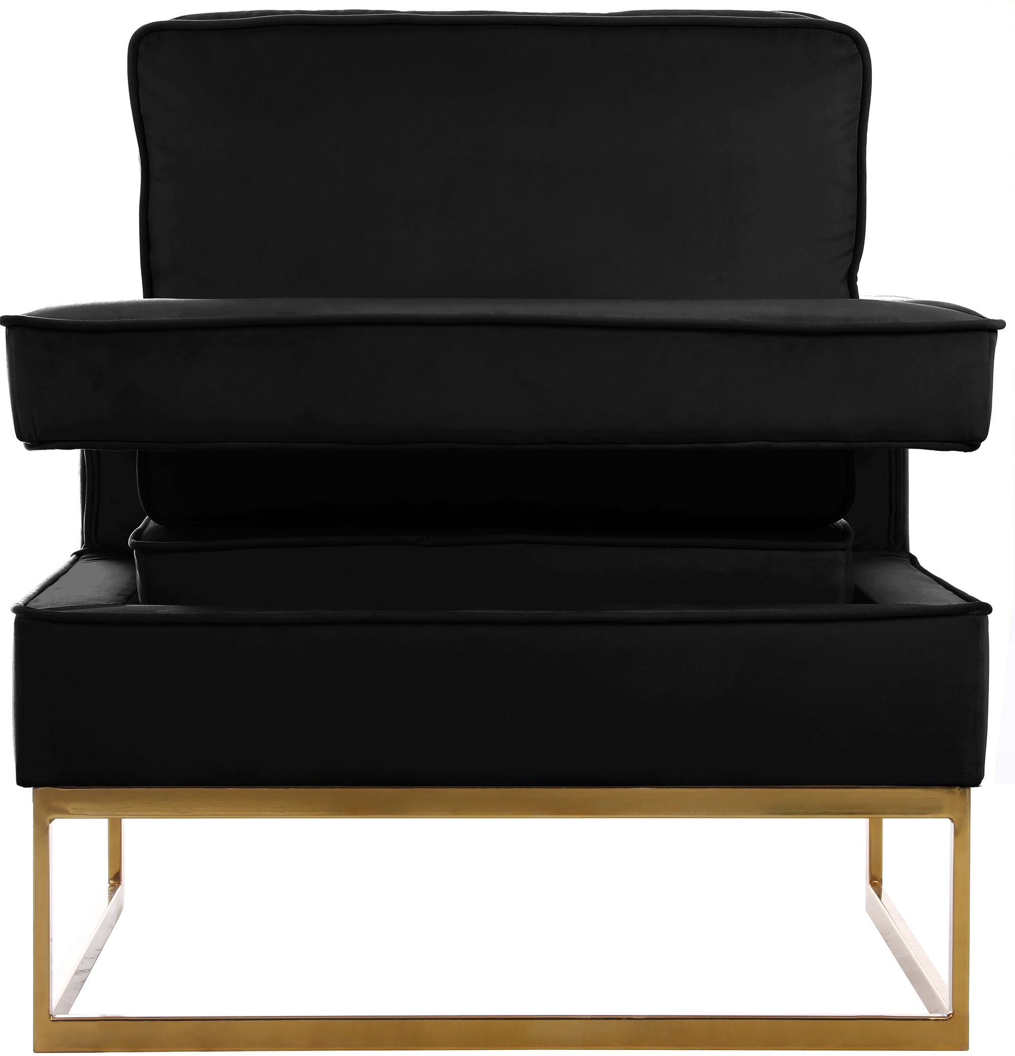 Noah Velvet Accent Chair with Gold Stainless Steel Base