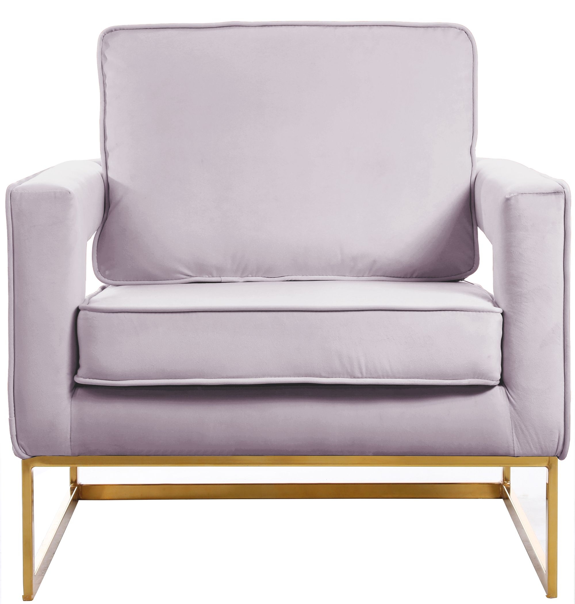 Noah Velvet Accent Chair with Gold Stainless Steel Base