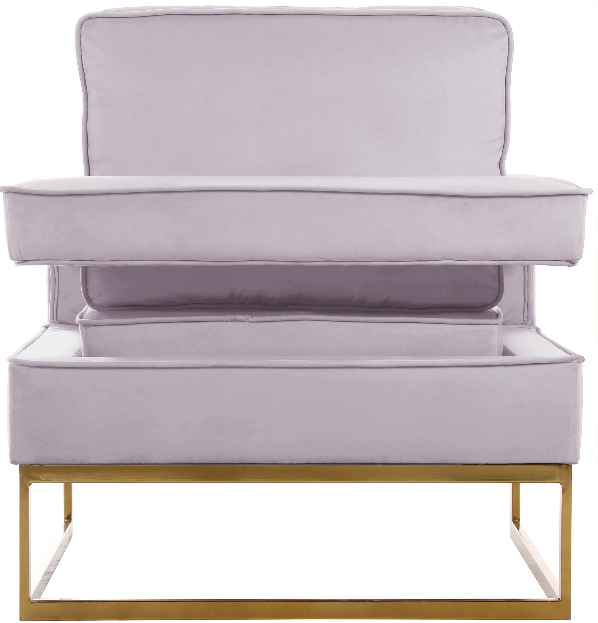 Noah Velvet Accent Chair with Gold Stainless Steel Base