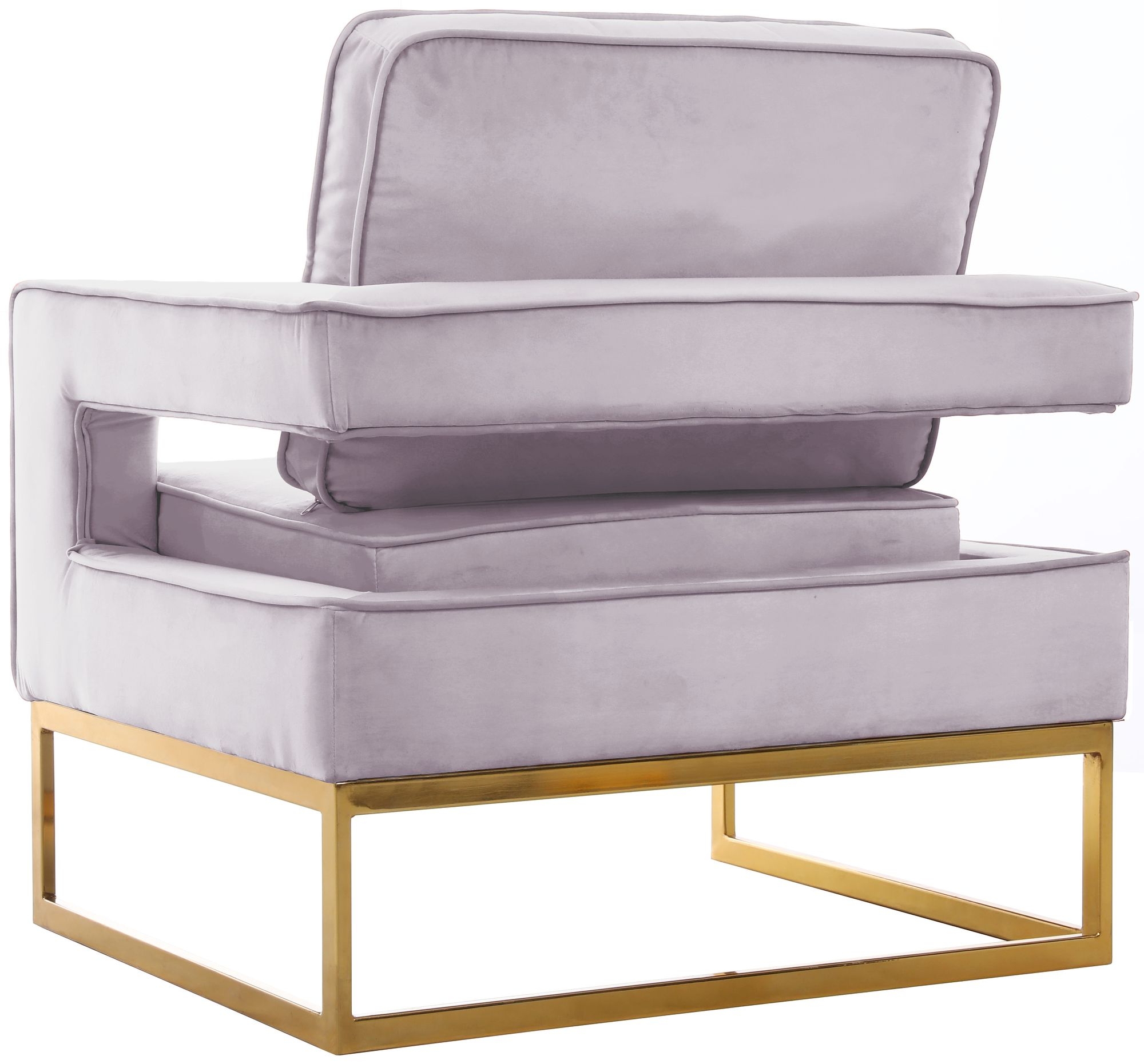 Noah Velvet Accent Chair with Gold Stainless Steel Base