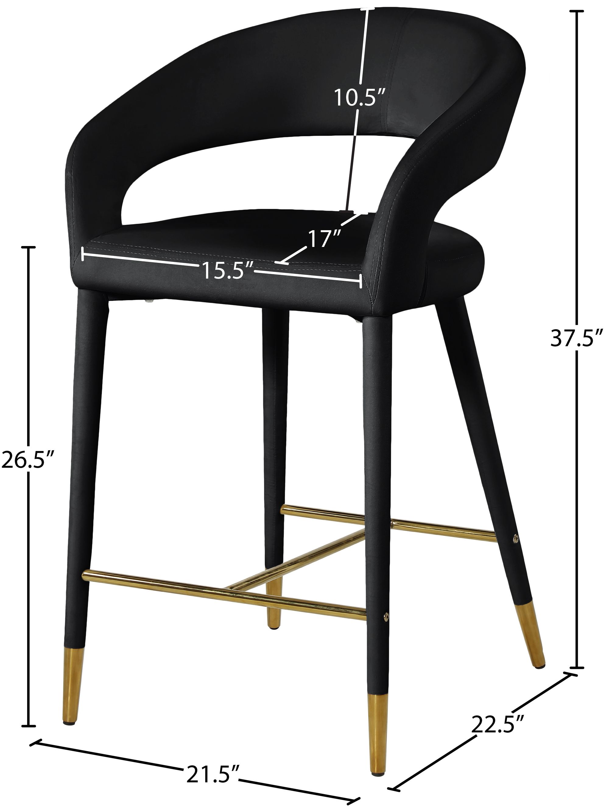 Destiny Velvet Counter Stool
