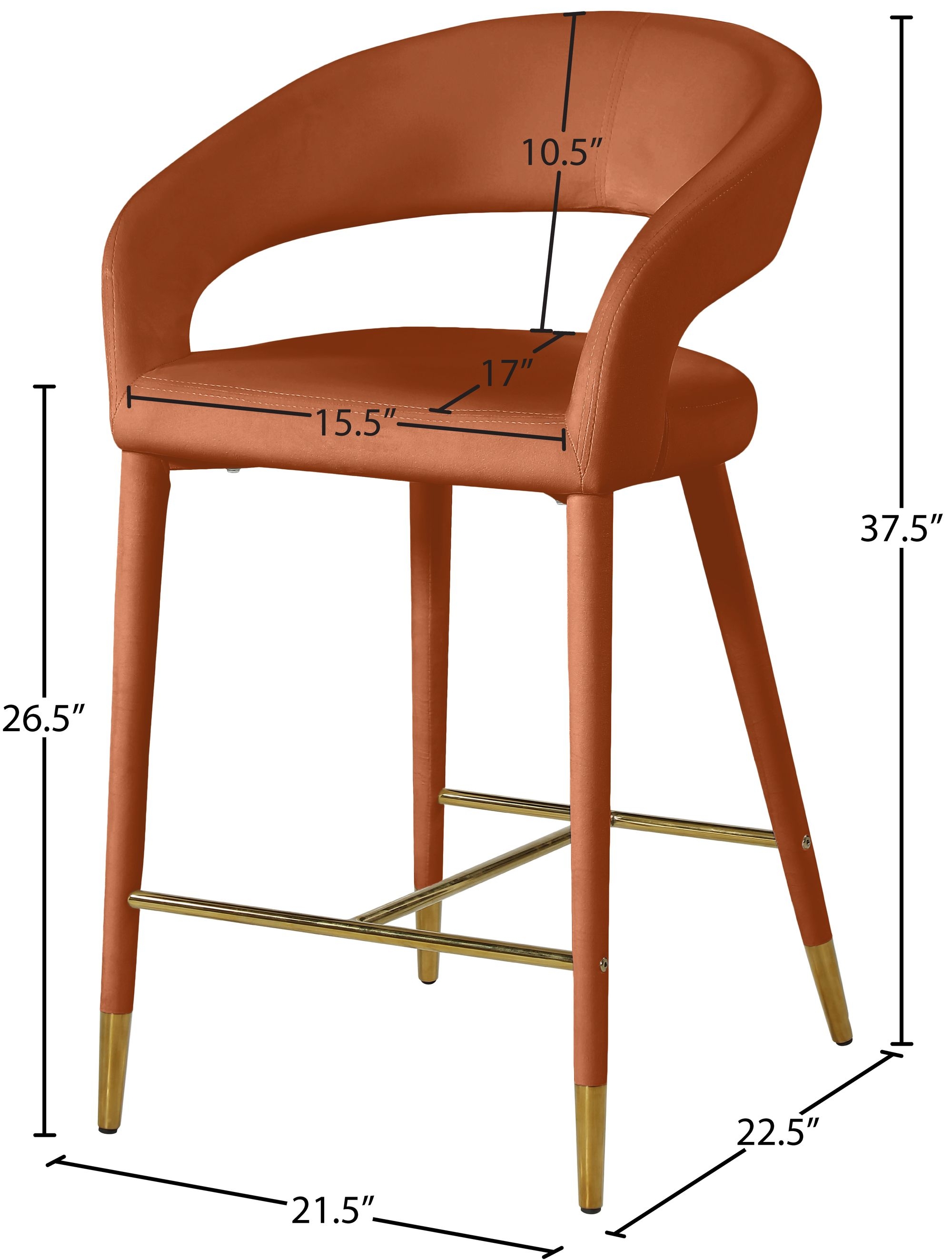 Destiny Velvet Counter Stool