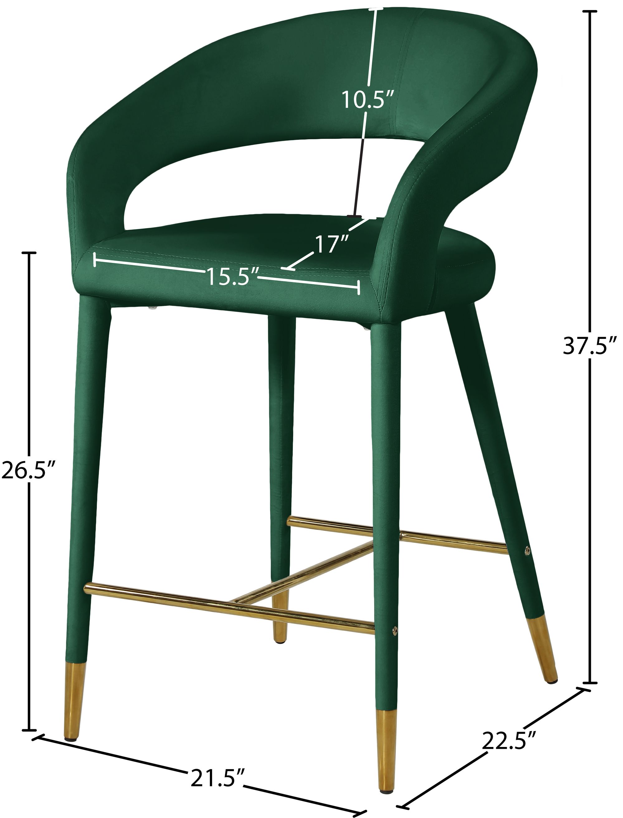 Destiny Velvet Counter Stool