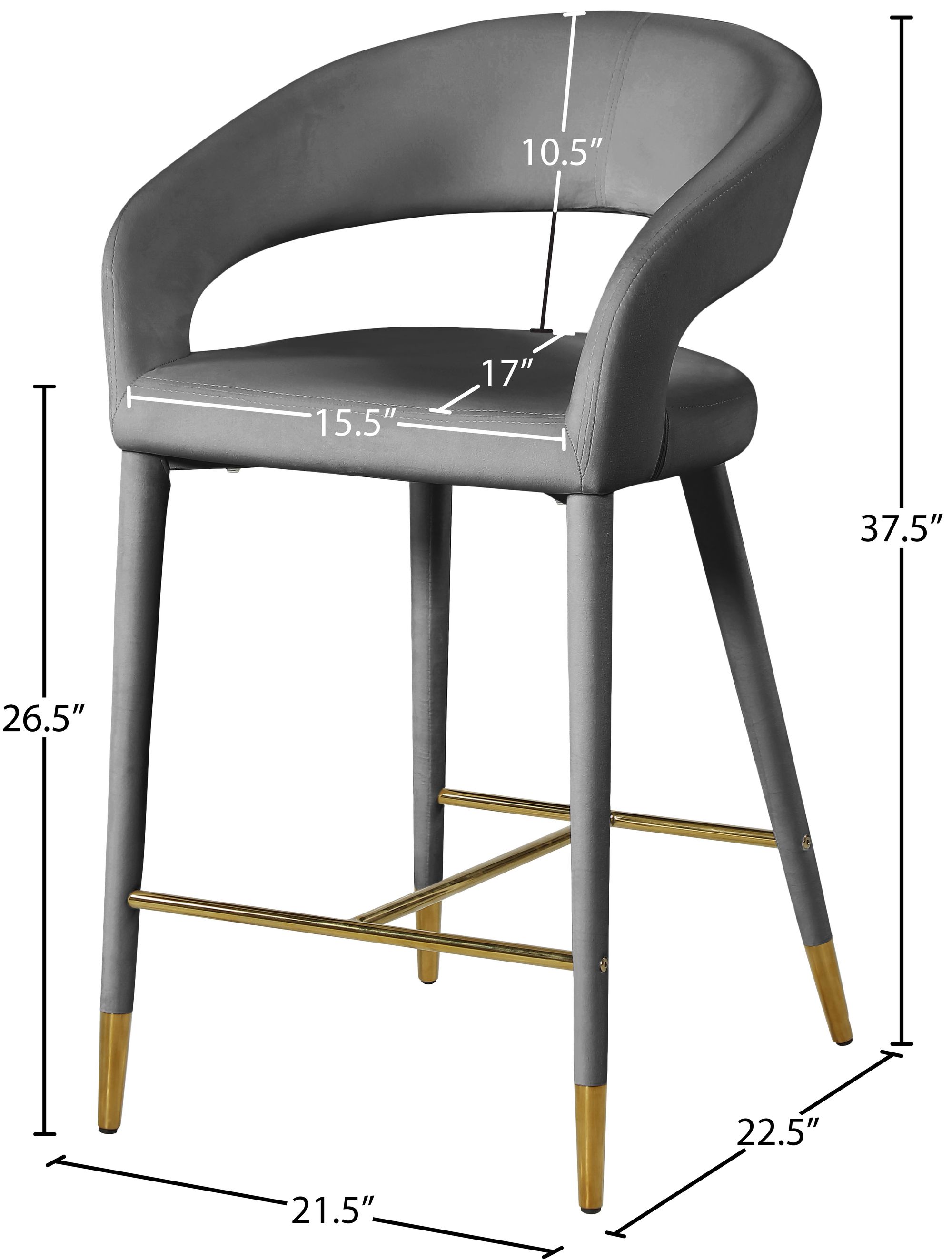 Destiny Velvet Counter Stool