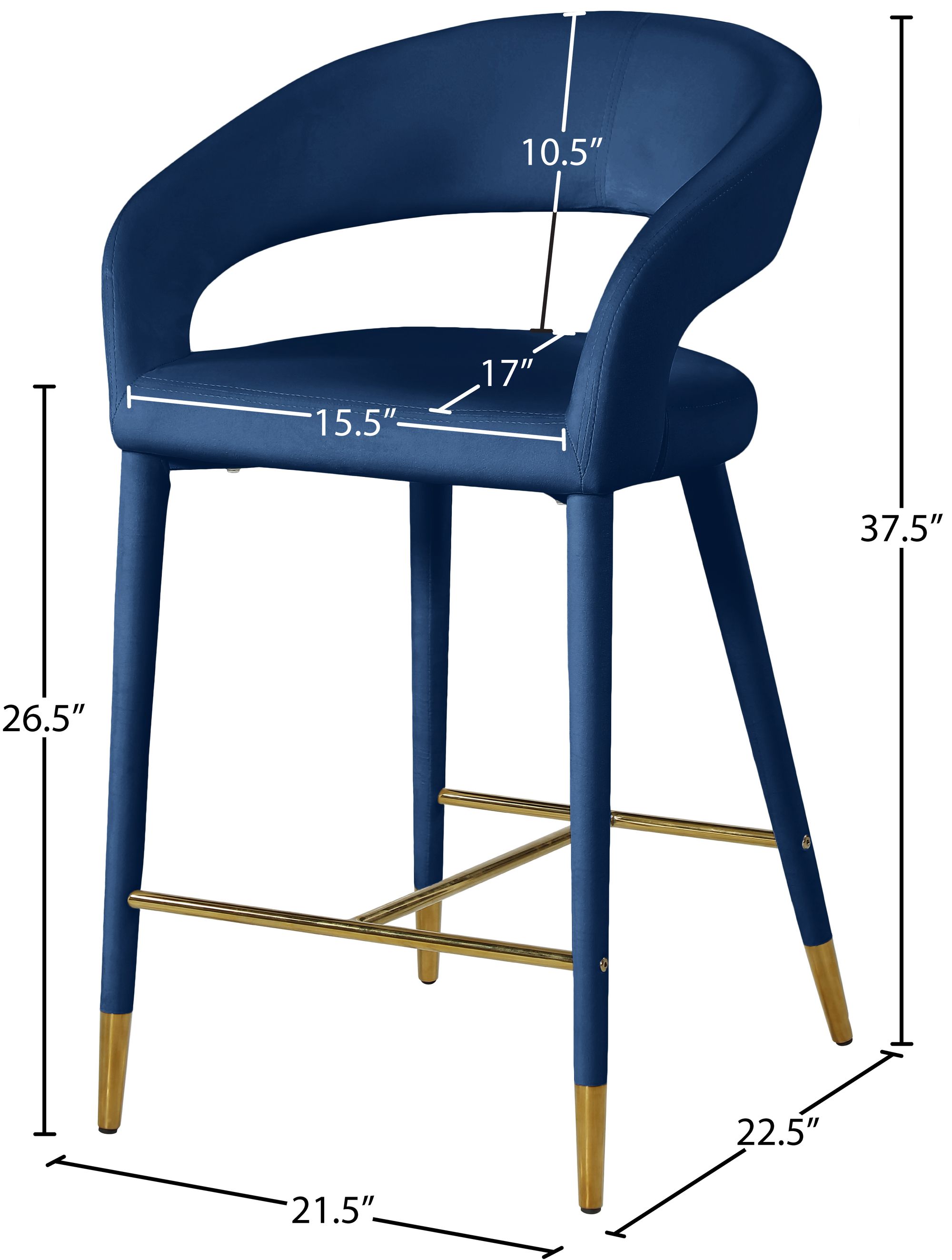 Destiny Velvet Counter Stool