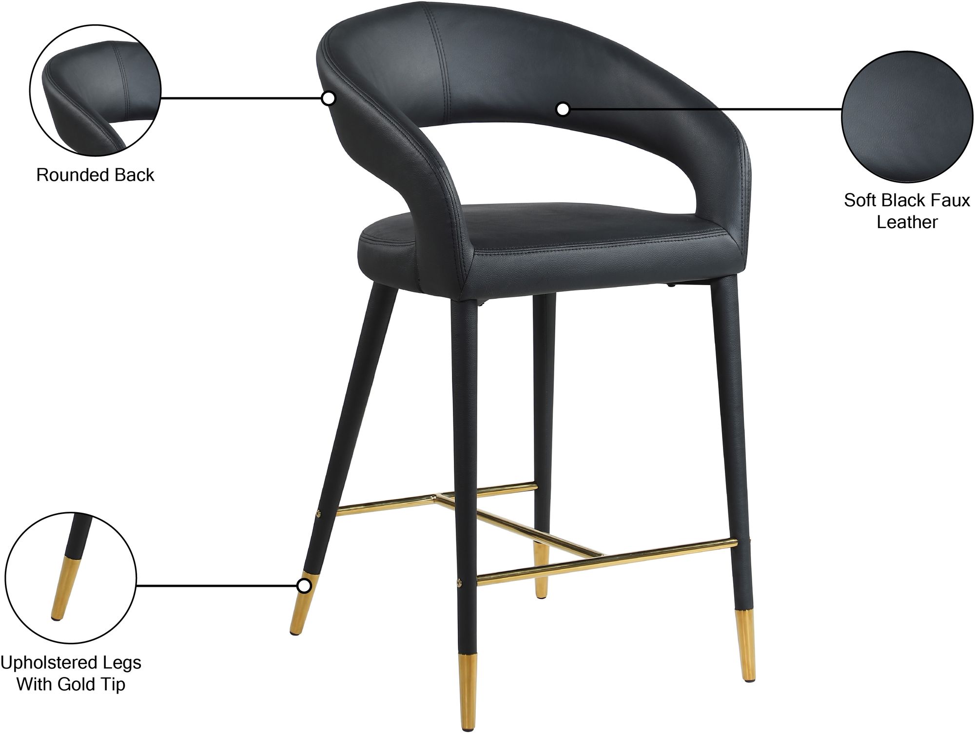 Destiny Faux Leather Counter Stool