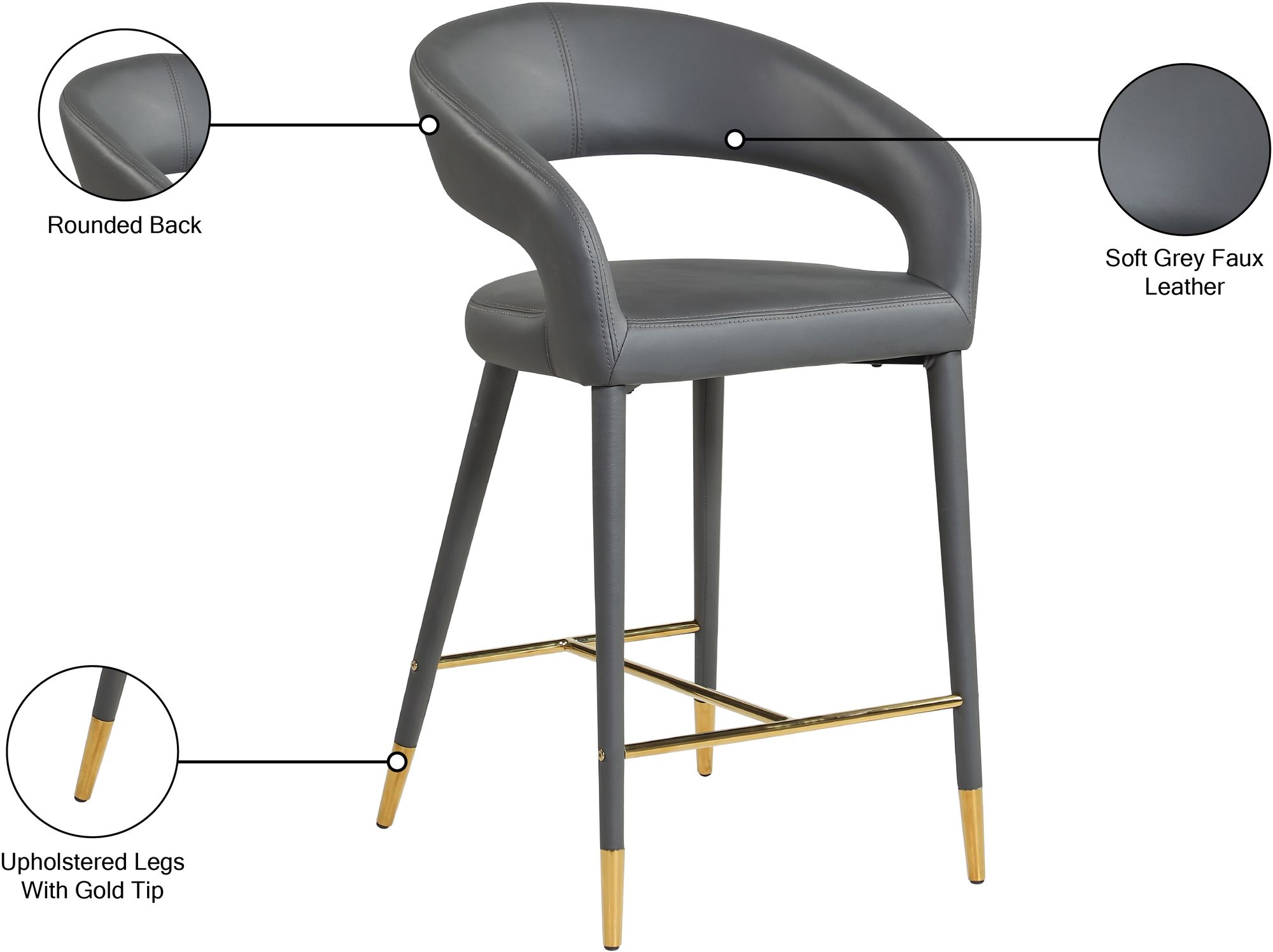 Destiny Faux Leather Counter Stool