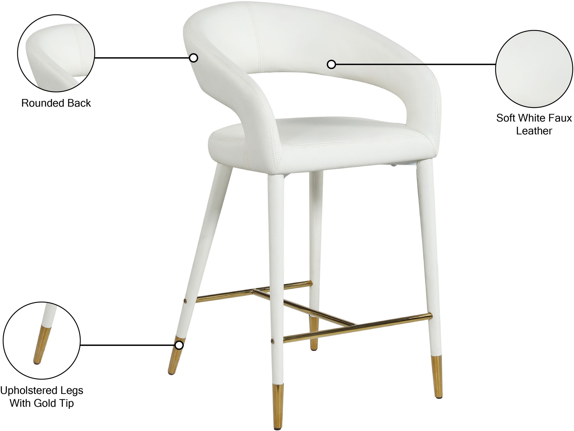 Destiny Faux Leather Counter Stool