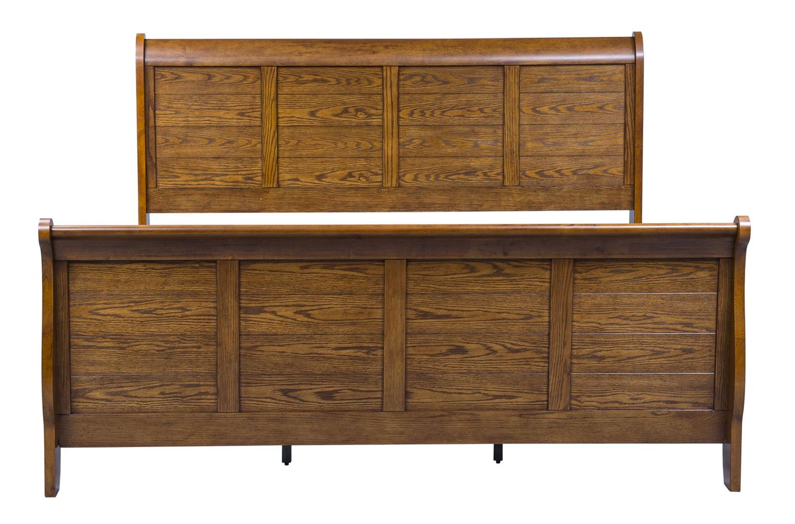 Grandpa's Cabin Wood Sleigh Bedroom Set - Aged Oak