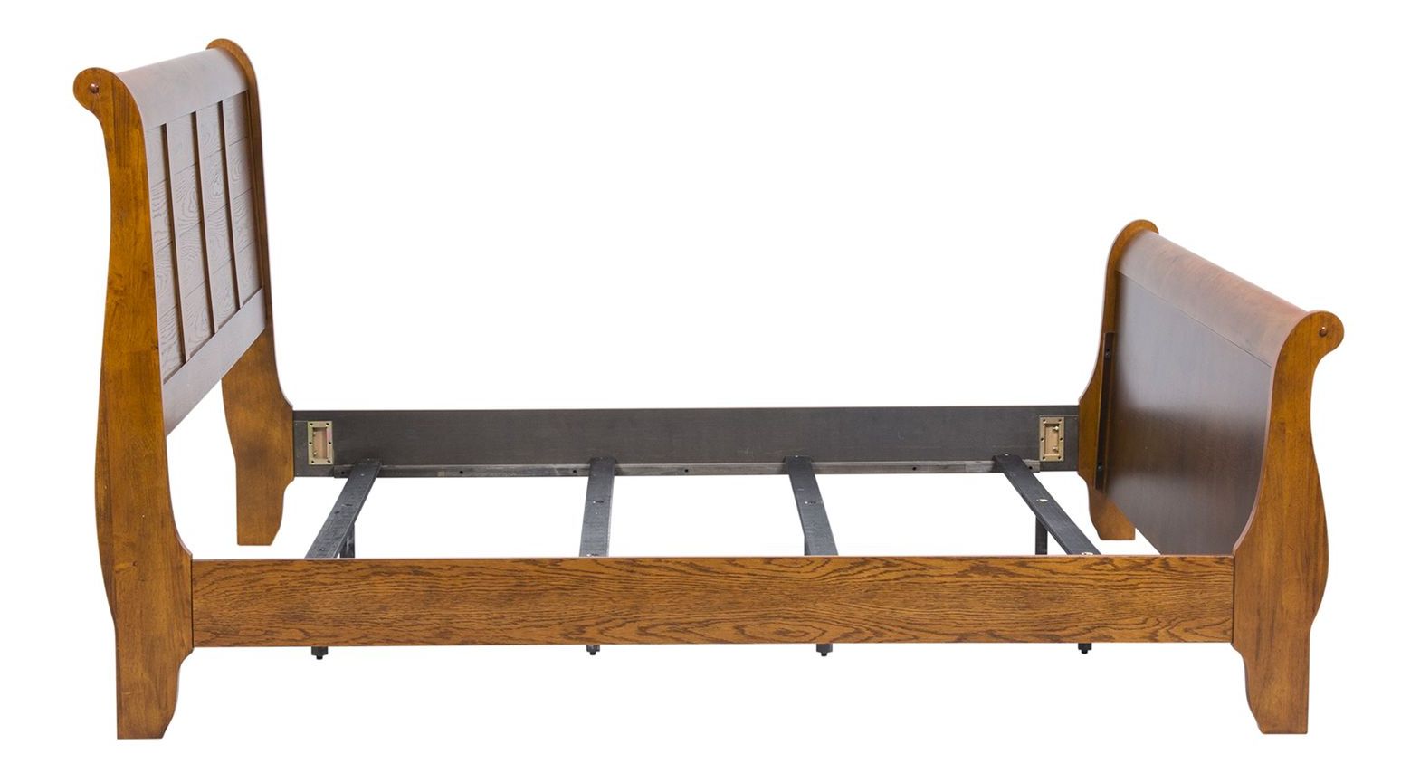 Grandpa's Cabin Wood Sleigh Bedroom Set - Aged Oak