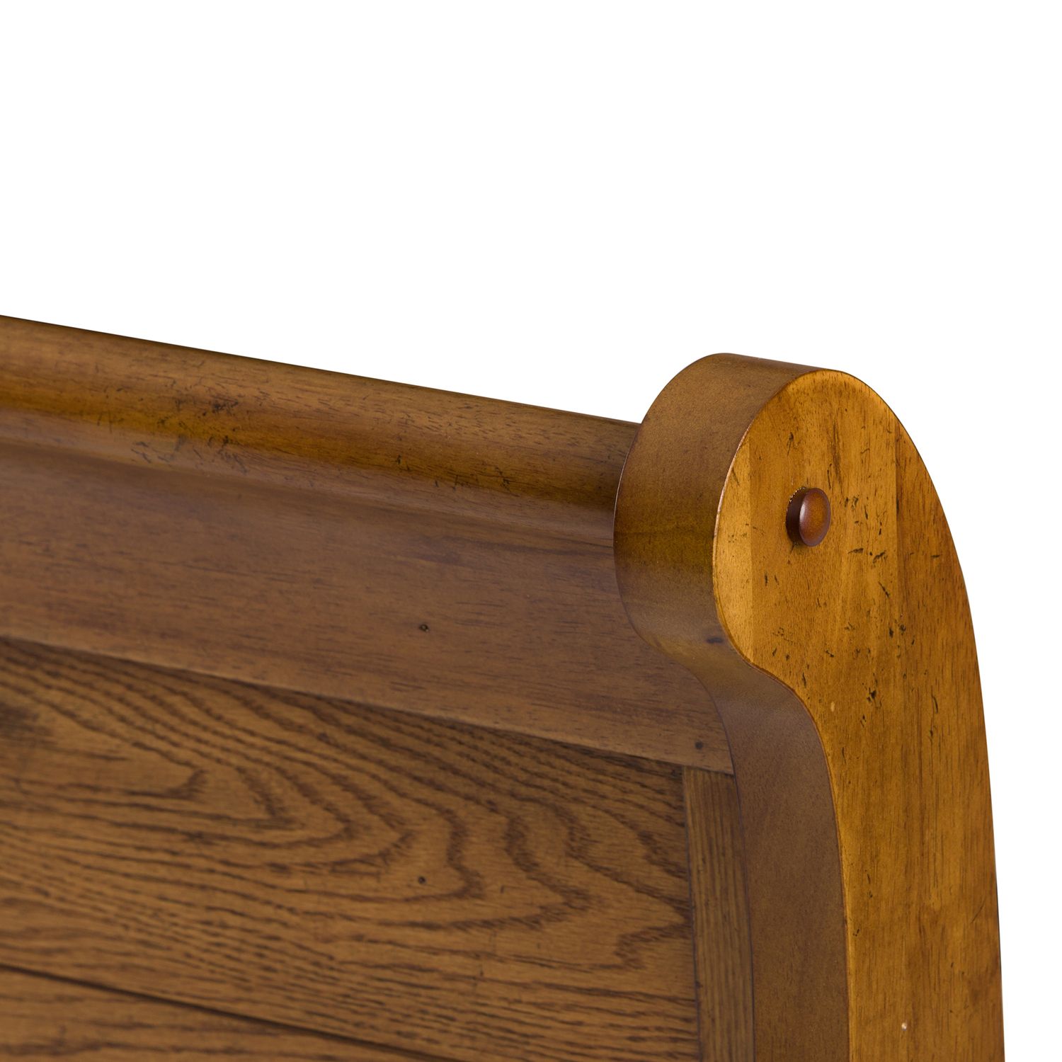 Grandpa's Cabin Wood Sleigh Bedroom Set - Aged Oak