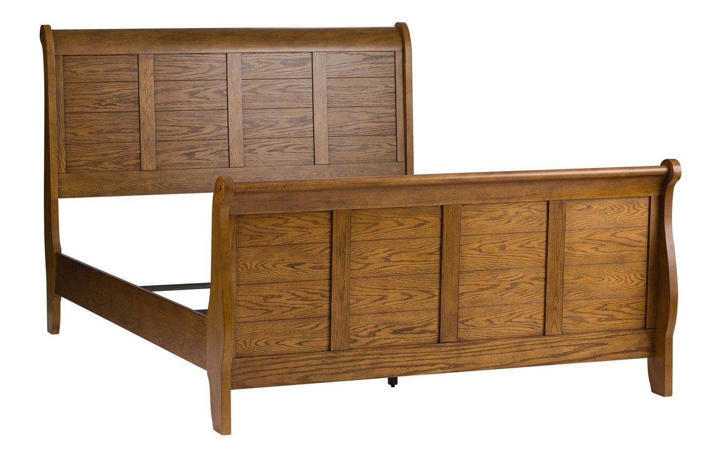 Grandpa's Cabin Wood Sleigh Bedroom Set - Aged Oak