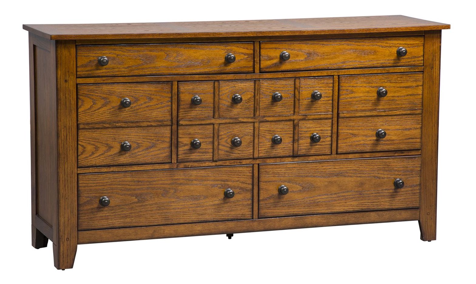 Grandpa's Cabin Wood Sleigh Bedroom Set - Aged Oak