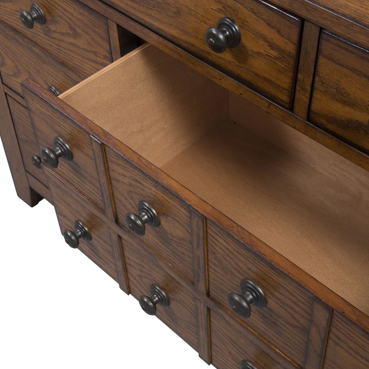 Grandpa's Cabin Wood Sleigh Bedroom Set - Aged Oak