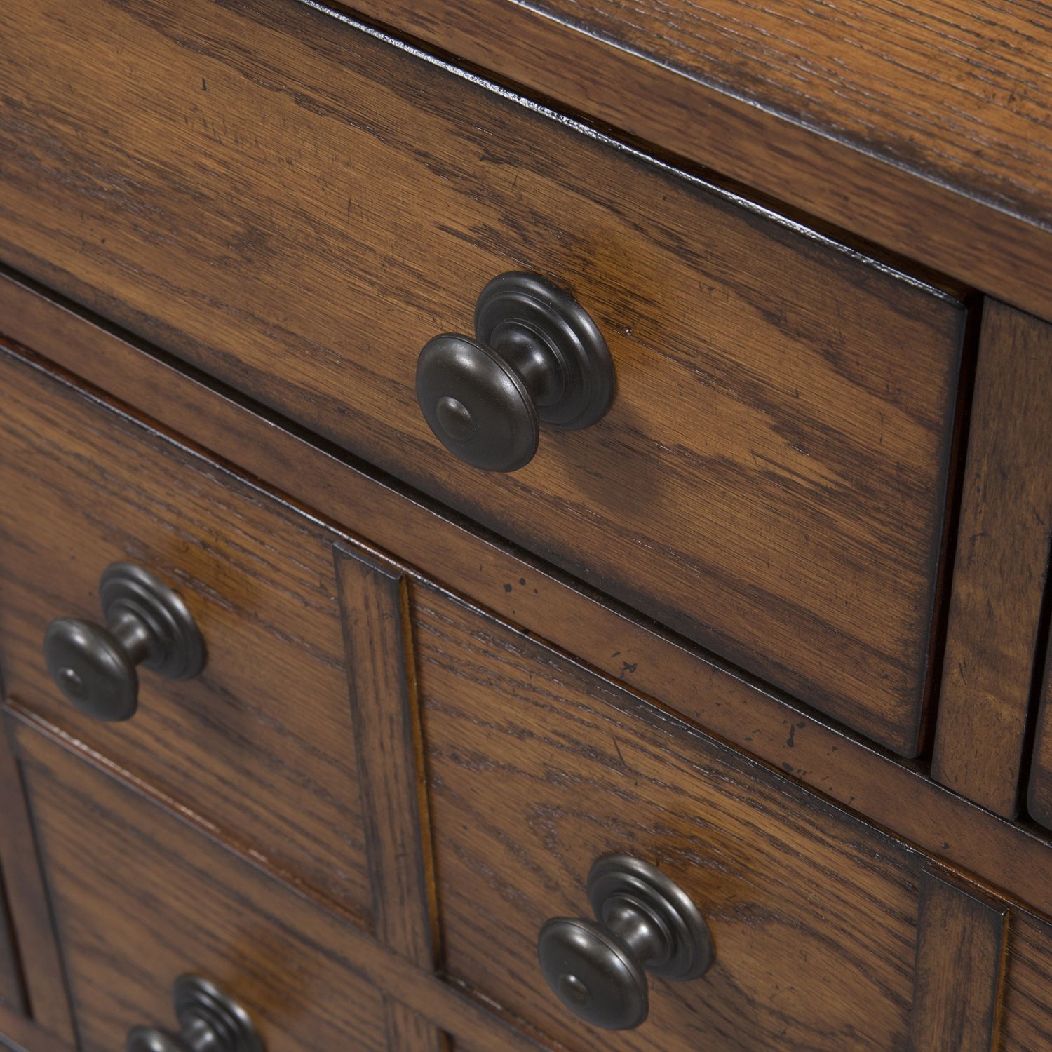 Grandpa's Cabin Wood Sleigh Bedroom Set - Aged Oak
