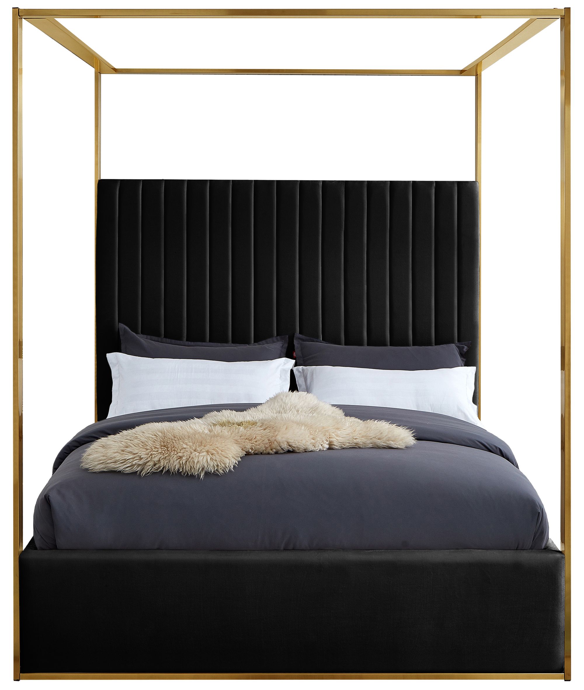 Jones Velvet King Size Canopy Bed