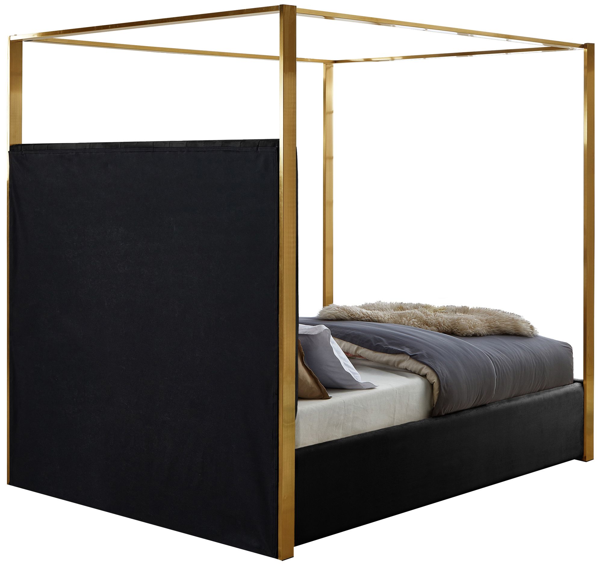 Jones Velvet King Size Canopy Bed