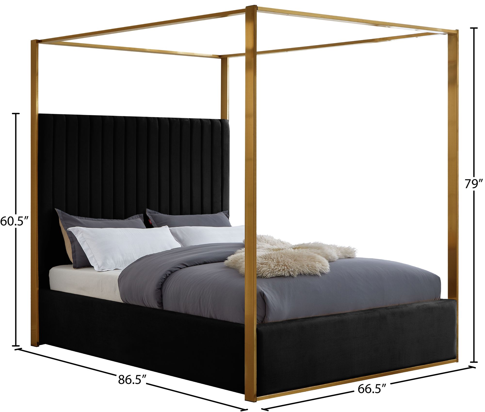 Jones Velvet Canopy Bed